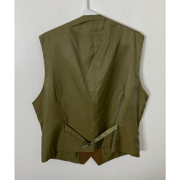 Men Samuel Windsor wool tan button dress formal suit vest, XL - Picture 3 of 4